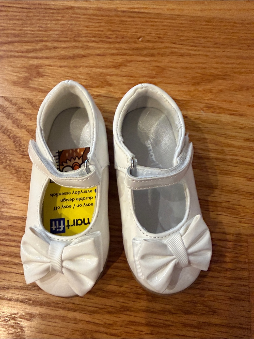 smartfit White Girls Mary Jane Dress Shoes with Front Bow